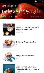 Search Results in Epicurious Search Results in Epicurious