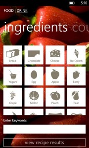 Search Screen in Epicurious Search Screen in Epicurious