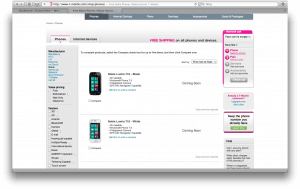 T-Mobile Website Screenshot T-Mobile Website Screenshot
