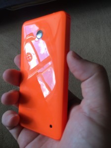 Bright Orange Back of the Lumia 635