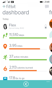 Fitbit for Windows Phone Dashboard