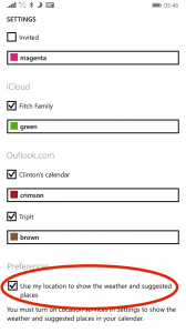 Get Weather in Windows Phone Calendar