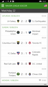 Live View of OneFootball for Windows Phone