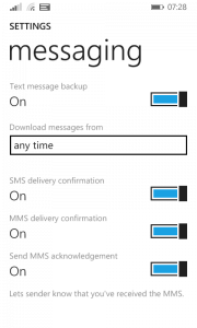 Messages Backup Settings