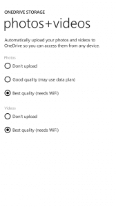 OneDrive Auto Photo Saving Settings
