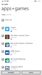 Select Apps to Move in Storage Sense