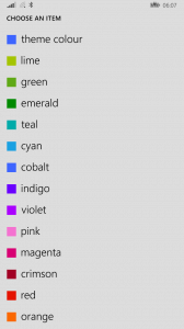 Windows Phone Calendar Colour Options