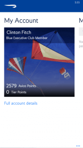 British Airways App for Windows Phone