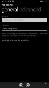 Computer Name Entry for a Remote Desktop Session