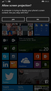 Confirmation To Share Your Windows Phone Screen