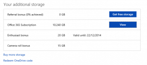 OneDrive Storage Update