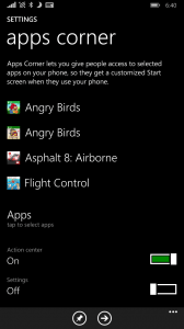 Apps Corner in Lumia Denim