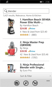 Amazon App for Windows Phone