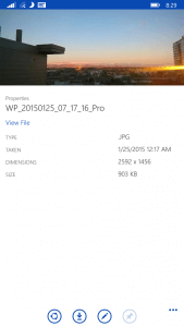 New File Properties in OneDrive for Windows Phone