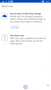 New OneDrive for Windows Phone App Update Page