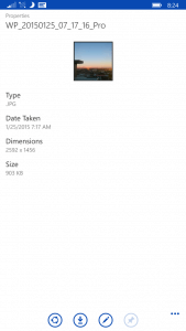 Old File Properties in OneDrive for Windows Phone