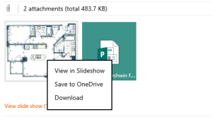 Save to OneDrive in Outlook.com