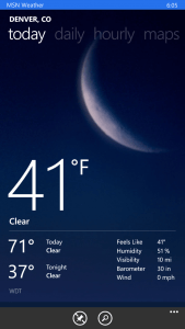 MSN Weather for Windows Phone 8.1
