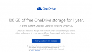 OneDrive Bonus for Dropbox Customers