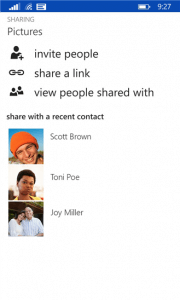File Sharing in OneDrive for Windows Phone