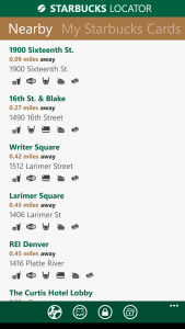 Starbucks Locator App List of Stores