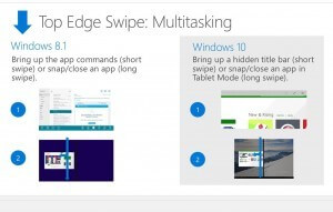 Windows 10 Tablet Top Edge Swipe Actions