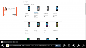 Windows Phones at the Microsoft Store Online