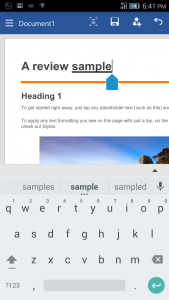 Editing Text in Word for Android Phone