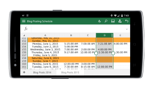 Excel in Office for Android Phone