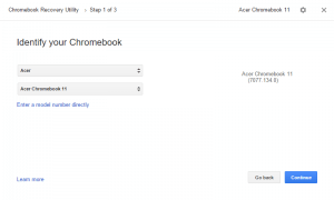 Step 2 on Creating A Chrome Recovery Drive