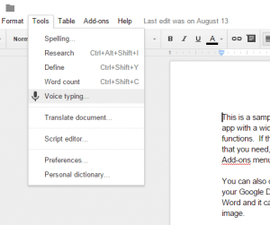 Voice Tying in Google Docs