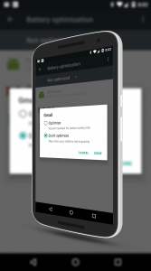 Removing Gmail Battery Optimization in Marshmallow