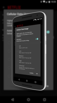 Netflix Cellular Data Usage Settings
