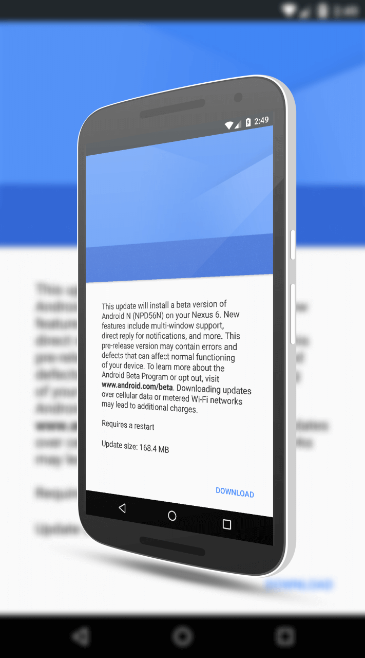 Android N Preview N OTA Update