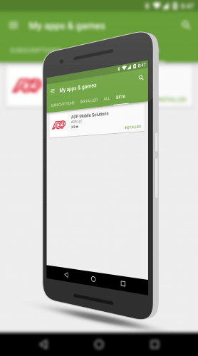 Beta channel in the Play Store
