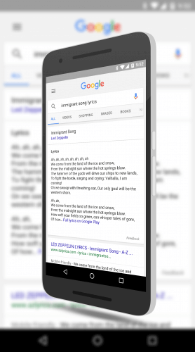 Lyrics in Google Search