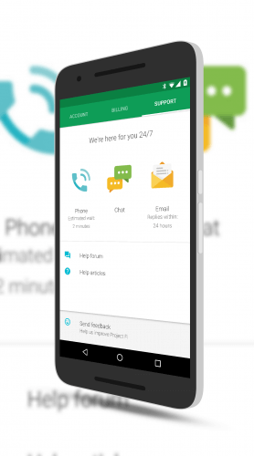 Chat Support in The Project Fi app
