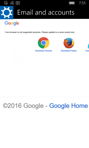 Gmail Error on Windows Phone