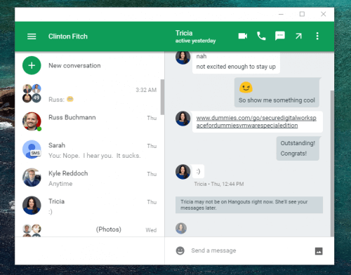 New Hangouts Chrome Extension UI