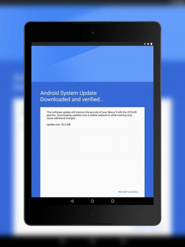 September Android Security Update on the Nexus 9