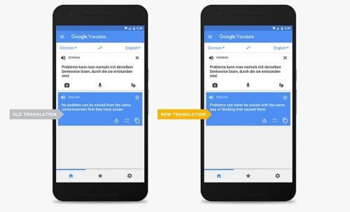 Google Translate Neural Machine Translations