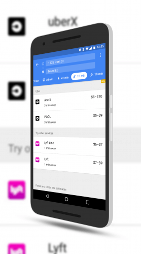 Ride Share Booking in Google Maps