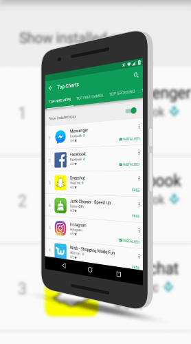 Show Installed Apps in Google Play Store Top Lists