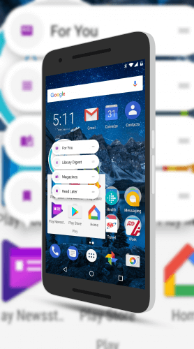 App Shortcuts in Google Play News