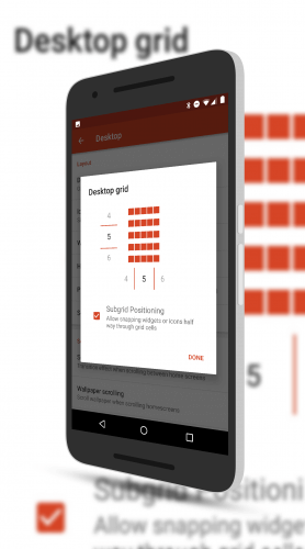 Desktop Grid Configuration in Nova Launcher