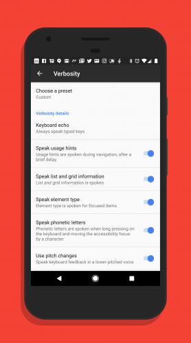 Google TalkBack Settings