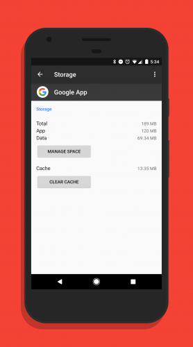 Manage Data on Google app for Android