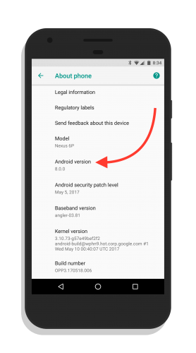 Android O is Version 8