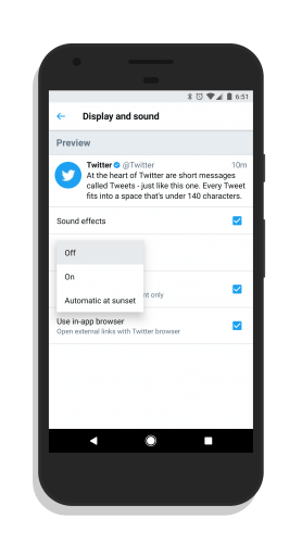Twitter Automatic Night Mode