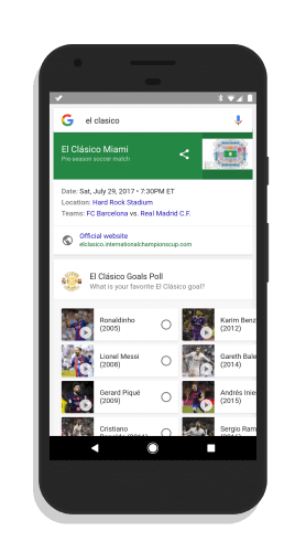 Google Search El Clasico Results